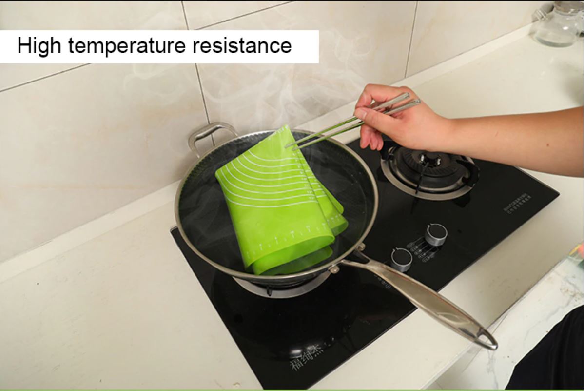 Big Size Silicone Baking Roti Mat With Measurements Heat Resistant Cookie Sheet Oven Liner | Non Stick Flour Rolling Mat | Baking Mat Kneading Dough Pad (Random Color) - Image 4