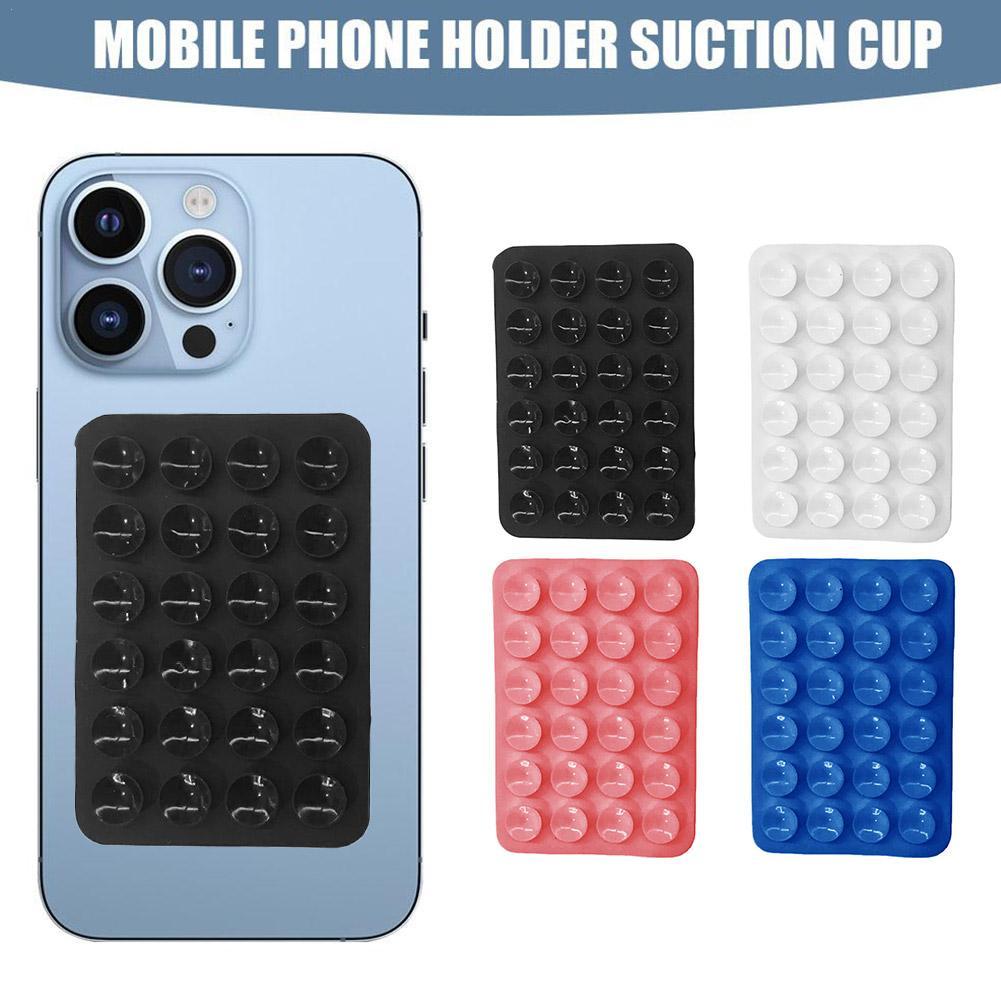 Mobile Phone Silicone Suction Cup Square Mobile Phone Single-Sided Case Anti-Slip Holder Mount Suction (random color) - Image 5