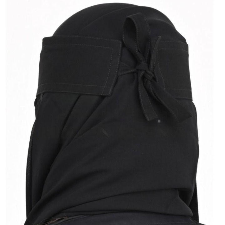 Chiffon Saudi Locket Niqab - Premium A1 Quality Black Face Veil (Black) (Random Locket ) - Image 5