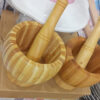 01 Set Wooden Pestle and Mortar For Crushing | Woden chattu watta for Grinding Nuts Dates and other Ingredients - Image 3