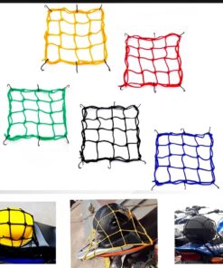 Motorcycle Flexible Cargo Net – Helmet Holder & Luggage Mesh with Hooks (random color)
