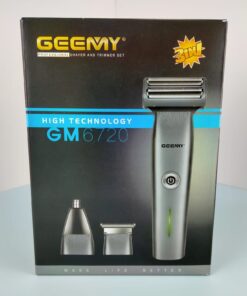 Geemy (GM7620) 3in1 Grooming Kit is rechargeable powerful trimmer for men / Sharp Trimmer Face Shaver for precise shaving