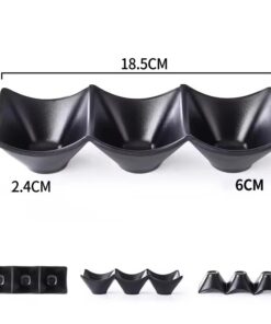 3-Compartment Dipping Sauce Dish – BPA-Free Plastic Condiment Server for Hot Pot