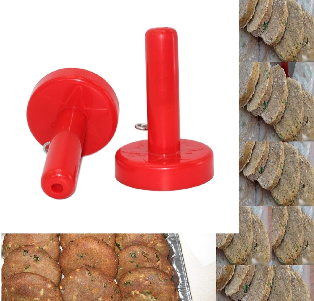 Pack of 2 Shami Kabab Makers – High-Quality Plastic Saancha for Shami Kabab & Tikki – Multicolor with White Inner - Image 2