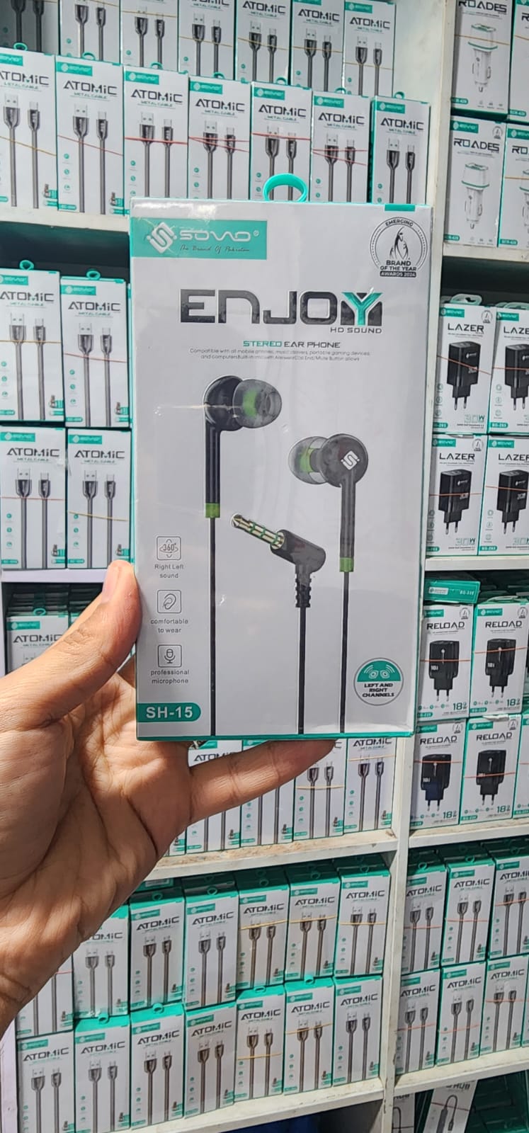 SOVO SH-15 Stereo Earphone Handsfree – High Quality Wired Earphones with Deep Bass, Clear Sound & Comfortable Fit for Calls & Music - Image 4