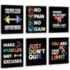 set of 6 Motivational sticky canvas frames for wall decore / sticky phototiles for office and home workplace