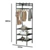 Multifunctional Corner Coat Rack | Nail-Free Installation | Space-Saving Coat & Storage Organizer | Waterproof & Durable | 3 Layers | Random Colour