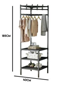 Multifunctional Corner Coat Rack | Nail-Free Installation | Space-Saving Coat & Storage Organizer | Waterproof & Durable | 3 Layers | Random Colour