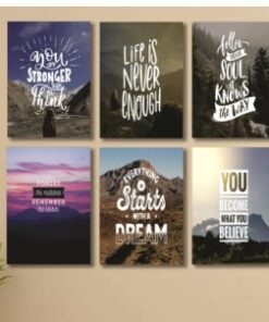 Set of 6 Wooden Wall Art Photo Tile Frames (8×11 Inches) – Spiritual Home & Office Wall Décor
