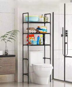 Multi-Layer Bathroom Storage Rack | Space-Saving Toilet Organizer | Strong Carbon Steel Shelf For Towels & Toiletries