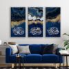 3 Pcs Wooden Sticky Tile Wall Frame Set 8x16 Inch Decorative Wall Art Panels