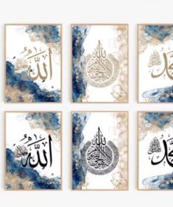 set of 6 sticky canvas frames for wall decore / sticky phototiles for office and home workplace