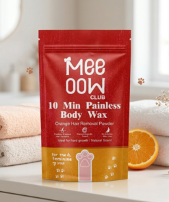 Meeoow Club 10 Min Painless Body Wax – Orange Hair Removal Powder for Smooth Skin - 100g