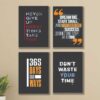 4pcs motivational sticky phototile Wooden Material wall frames for home decor 365 days (8x11inches)