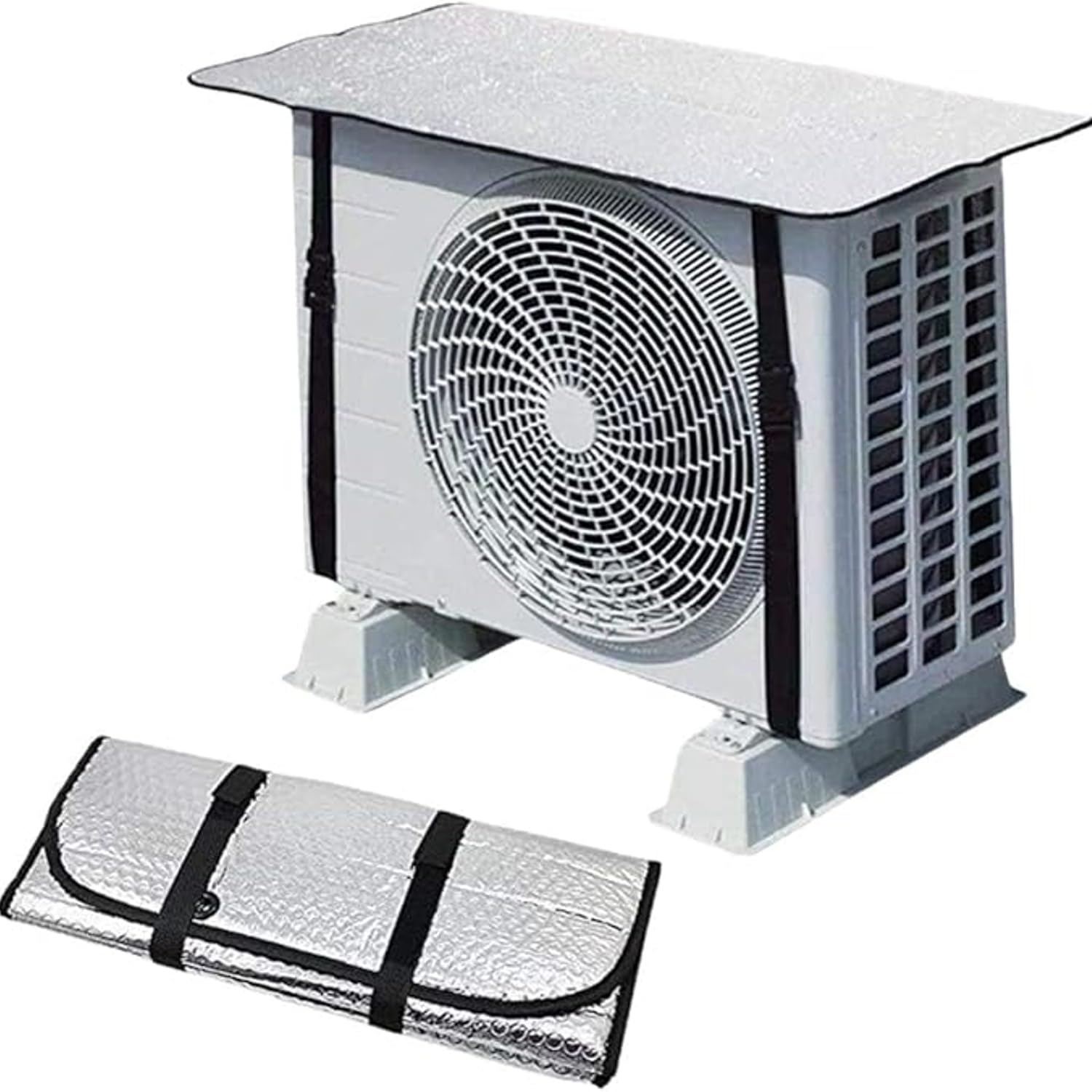 AC Outer Cover With Clip | AC Foil Cover For Outer | Head Resistant Waterproof AC Cover | Air Conditioner Foil Cover for 1 & 1.5 Ton