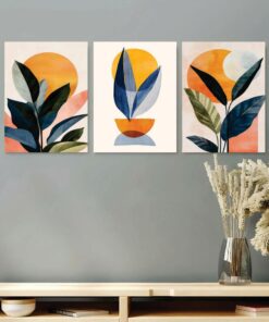 Set of 3 Premium Wall Art Photo Tiles – Modern Home Decor Sets 8x11