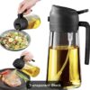 470ml Kitchen Glass Oil Sprayer Bottle | 2?in?1 Olive Oil Dispenser | Transparent Premium Quality ( Random Colour) - Image 4