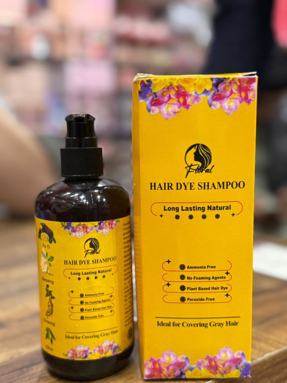 Floral Natural Hair Dye Shampoo | 200ml | Ammonia-Free Herbal Formula | Long-Lasting Gray Coverage - Image 4