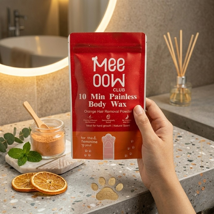 Meeoow Club 10-Min Painless Body Wax | Orange-Scented Hair Removal Powder 100g - Image 3