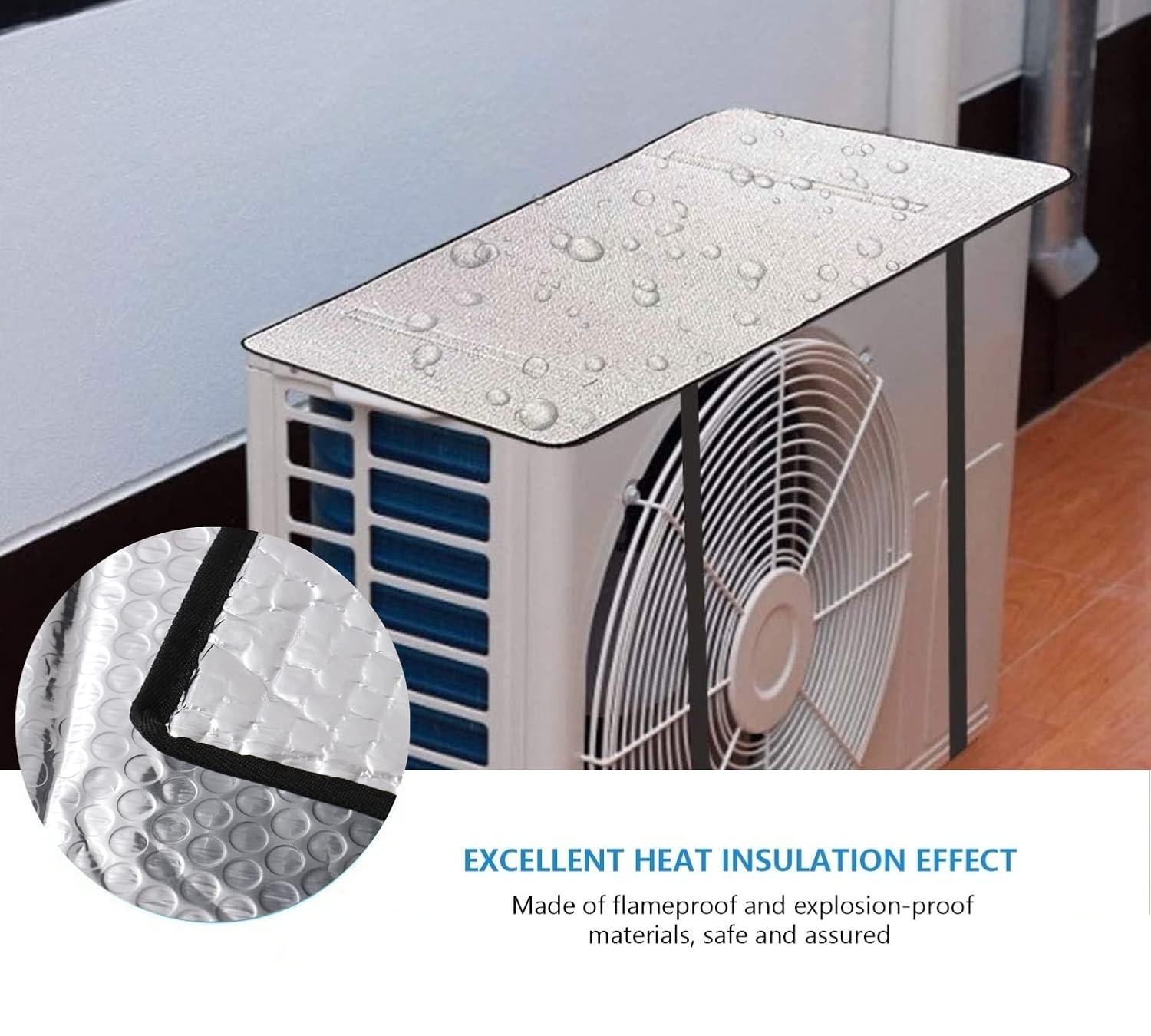 AC Outer Cover With Clip | AC Foil Cover For Outer | Head Resistant Waterproof AC Cover | Air Conditioner Foil Cover for 1 & 1.5 Ton - Image 2