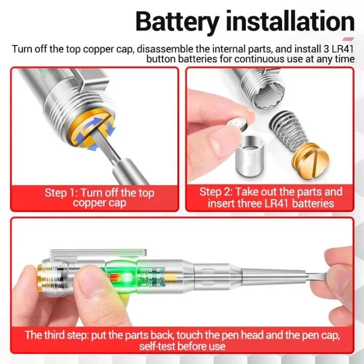 Smart Electric Voltage Tester Pen with Screwdriver Function | AC/DC Circuit Tester with LED Indicator - Image 3