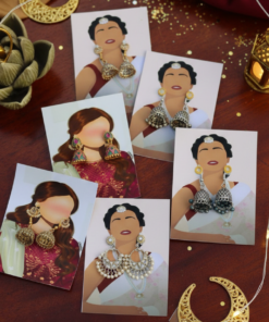 Earrings Eidi Cards – Pack of 27 Mini Festive Cards without Jewellery (Random Designs)