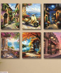 Set of 6 Wall Art Wooden Phototile Frames for Wall Decor