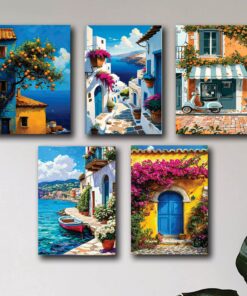 Set of 5 Premium Wall Art Photo Tiles – Modern Home Decor Sets 8x11