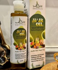 Alif Organics Natural Hair Oil | Infused with Herb & Botanical Oils | Promotes Growth & Reduces Hair Fall | 200ML
