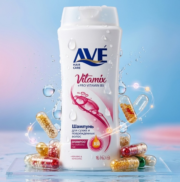 AVE Shampoo 750ml – Made in Iran with Multivitamin Extract for Strong and Healthy Hair - Image 2