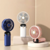 Rechargeable Hand Fan with LED Display | 5 Speed Modes Portable Mini Handy Fan for Kids & School Use - Image 3