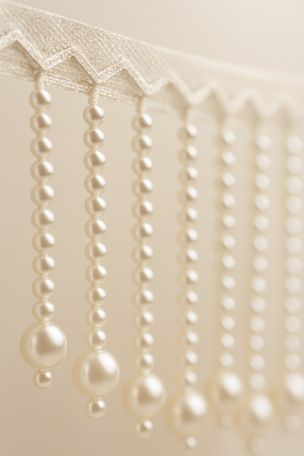 Pearl Latkan Hanging Lace Border for Dupatta & Dress Decoration – 1 Gaz (Approx. 1 Yard)