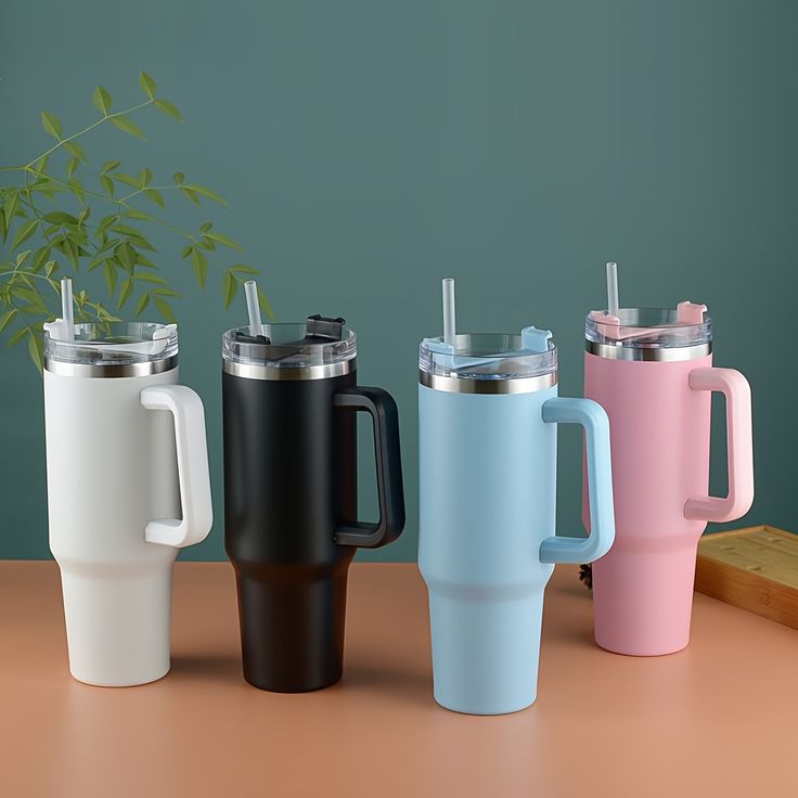 Premium Simple Tumbler 40oz – Elegant Stainless Steel Hot & Cold Cup (Random Color) - Image 2