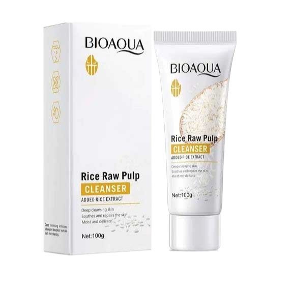 BIOAQUA Rice Raw Pulp Skin Whitening Product - Facial Cleanser (100g) - Image 4