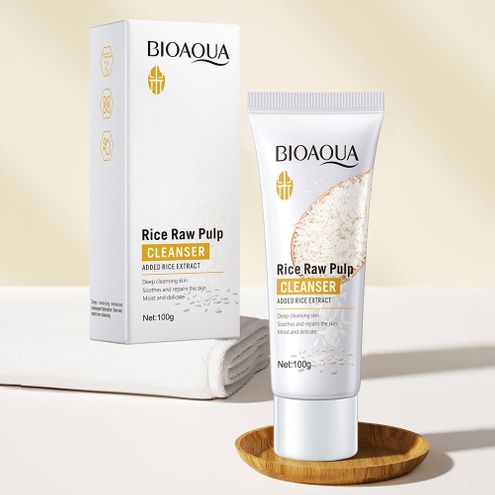 BIOAQUA Rice Raw Pulp Skin Whitening Product - Facial Cleanser (100g) - Image 3