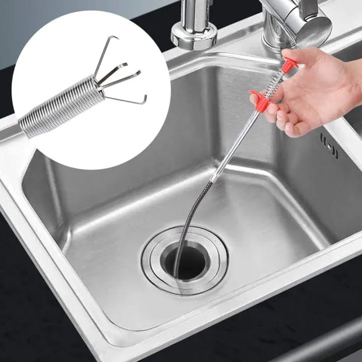 Stainless Steel Sink Wire Drain Cleaner | 60cm Spring Cleaning Stick - Image 2