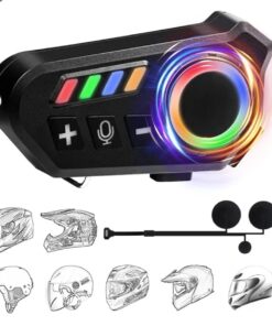 Helmet Wireless Earphone K06A – Bluetooth Helmet Intercom Headset with RGB Control Knob & Noise Reduction