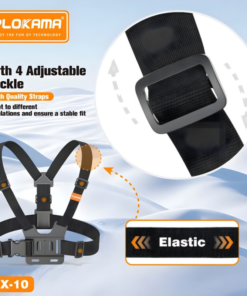 PLOKAMA CX10 Action Camera And Phone Chest Mount Holder 360 Adjustable Harness Strap For Sports Hiking Vlogging