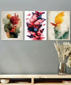 Set of 3 Premium Wall Art Photo Tiles – Modern Home Decor Sets