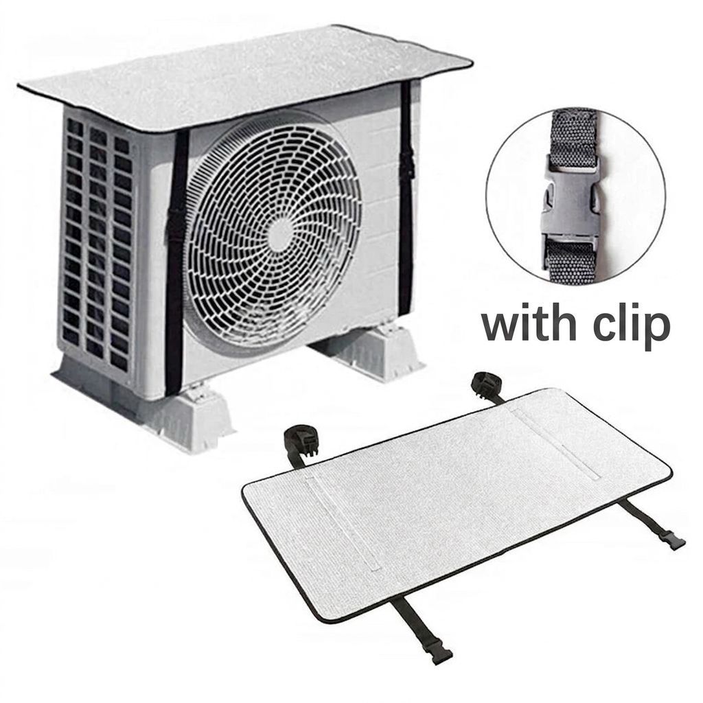 Air Conditioner Outdoor Unit Cover Heat Insulation Waterproof - Universal Size For 1 & 1.5 Ton - With Clip (Multi Color Random Design) - Image 2