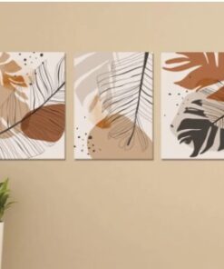 Set Of 3 Sticky Wooden Canvas Frames For Wall Decore Aesthatic Art / Sticky Phototiles For Room Wall Decoration