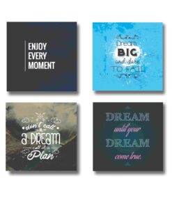 Set Of 4 Motivational Sticky Canvas Frames For Wall Decore / Sticky Phototiles