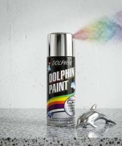 Dolphin Chrome Silver Spray Paint 300ml – High Shine Metallic Finish Spray