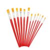 Writing Brush Set 12 Pcs Plastic Handle Flat Tip Brushes For Acrylic Oil And Watercolor Painting - Image 3