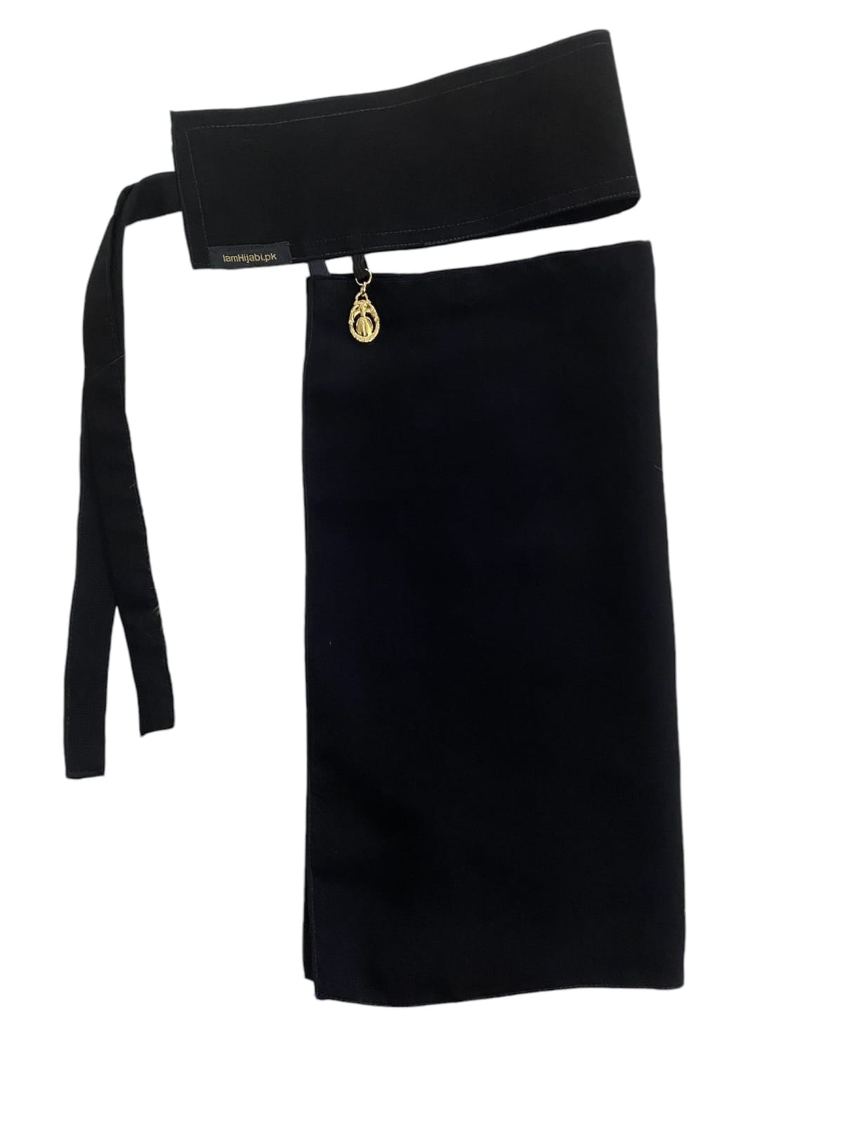 Black Chiffon Naqab with Buckle Latkan Style – Elegant Lightweight Face Cover