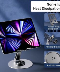 Metal Body Adjustable Phone Holder - Foldable Desktop Stand for Mobile Phones