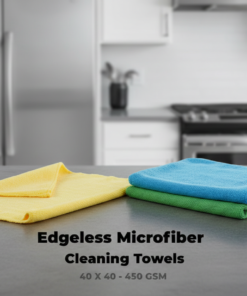 Edgeless Microfiber Cleaning Towels | 40×40 cm | 450 GSM | Ultra Soft & Durable ( Random Colour)