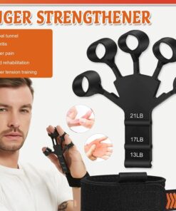 Hand Grip Strengthener - Adjustable Finger Exerciser and Finger Stretcher - Grip Strength Trainer for Hand Therapy