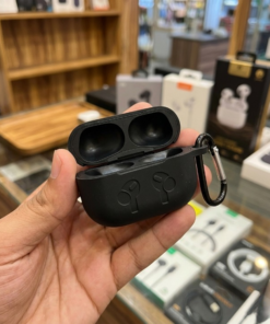 Shockproof Silicone AirPods Case - Textured Protective Skin with Keychain (Random colors)