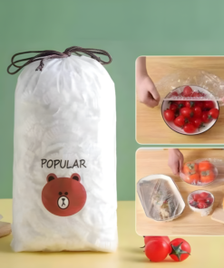 100 PCS Disposable Food Cover Plastic Bags Transparent Fresh Food Storage And Wrap Bags